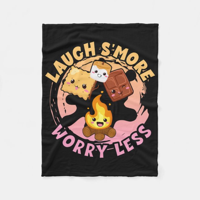 Laugh S'more Worry Less Weekend Clamping Children  Fleecedecke (Vorderseite)