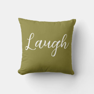 Laugh Throw Kissen Olive Green