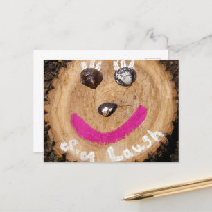 Laugh Tree Face mit Clam Muscheln Postkarte