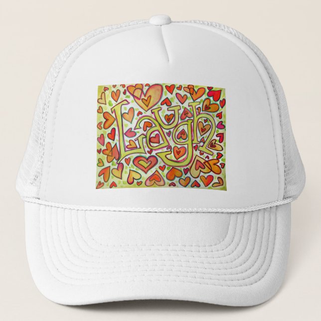 Laugh Word Art Hap or Caps Truckerkappe (Vorderseite)