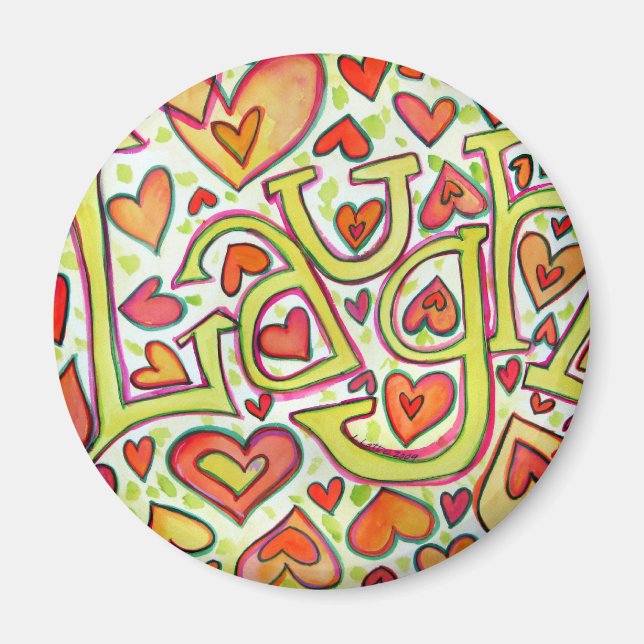 Laugh Word Art Magnet (Vorne)