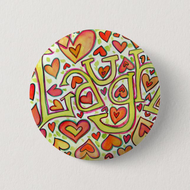 Laugh Word Art Pendant Button Tasten (Vorderseite)