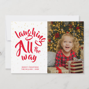 Laughing All Way Carte de Noël photo de vacances