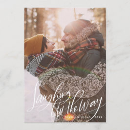 Laughing All Way Script Weihnachtsfotokarte Einladung