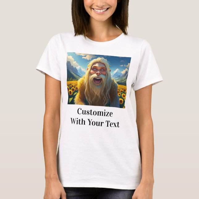 Laughing Bigfoot Sonnenblumen T-Shirt (Vorderseite)