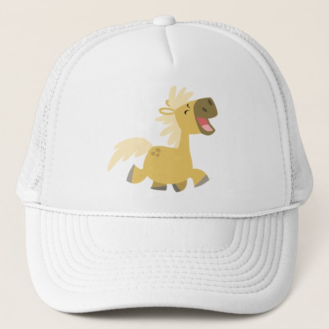 Laughing Cartoon Pony Hat Truckerkappe (Vorderseite)