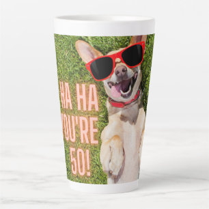 Laughing Dog 50th Birthday Milchtasse