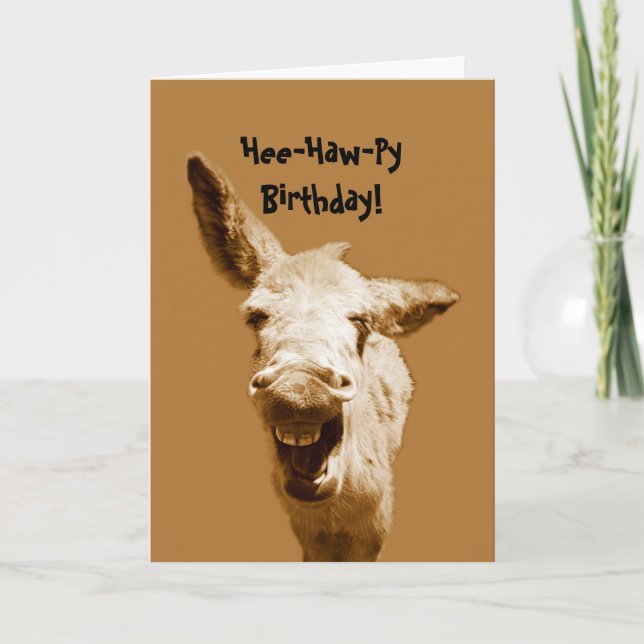 Laughing Donkey Birthday wünscht Karte (Vorderseite)