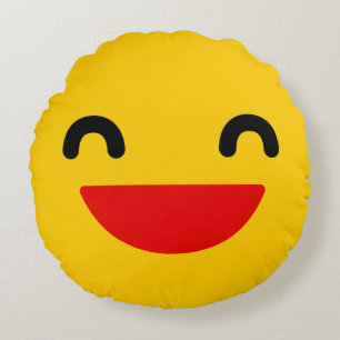 Laughing Emoji Niedliches Rundkissen Rundes Kissen