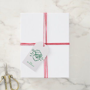 Laughing Green Santa Claus Modern Sparkle Urlaub Geschenkanhänger