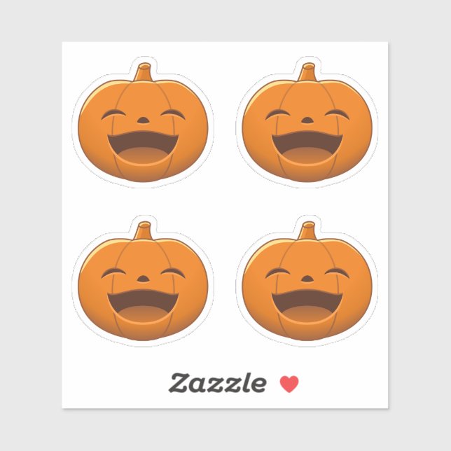 Laughing Halloween Pumpkin, Set of 4 Aufkleber (Blatt)