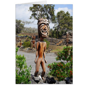Laughing Hawaiian Ki'i Sculpture