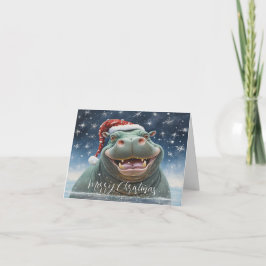 Laughing Hippo Weihnachtskarte Dankeskarte