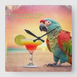 Laughing Insane - Quadratische Wanduhr