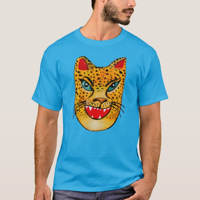 Laughing Jaguar Watercolor T - Shirt (Vorderseite)