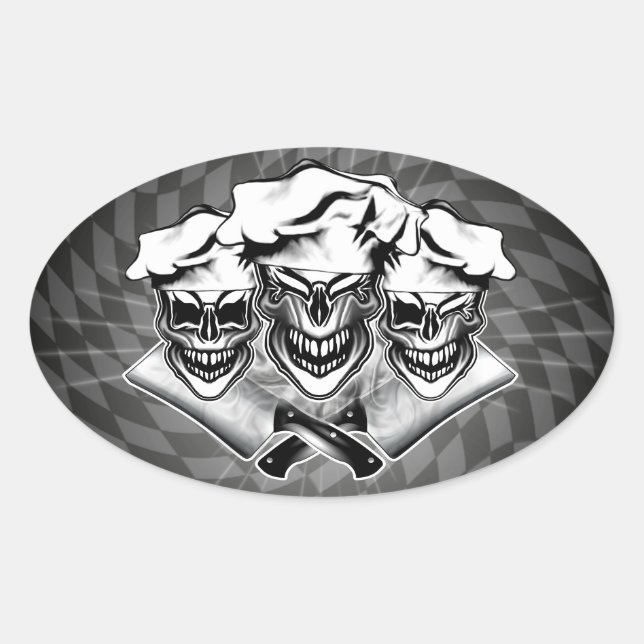 Laughing Koch Skulls Ovaler Aufkleber (Vorderseite)