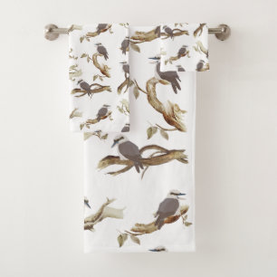 Laughing Kookaburra Australian Bird Eucalyptus Badhandtuch Set