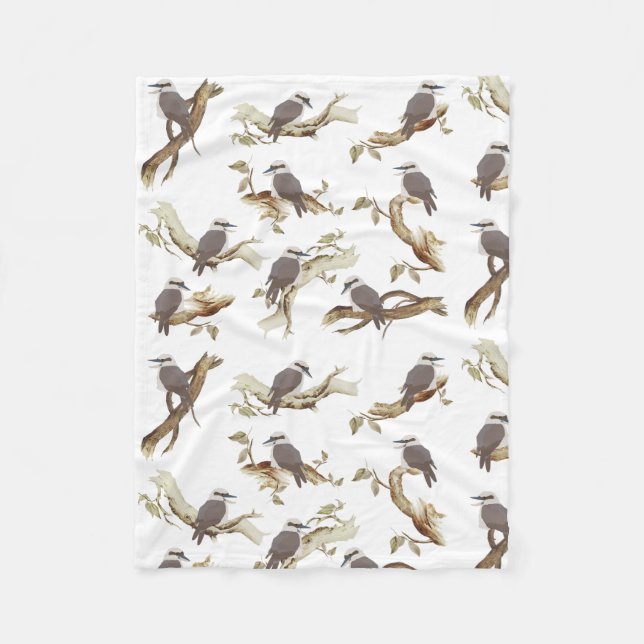 Laughing Kookaburra Australian Bird Eucalyptus Fleecedecke (Vorderseite)
