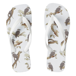 Laughing Kookaburra Australian Bird Eucalyptus Flip Flops