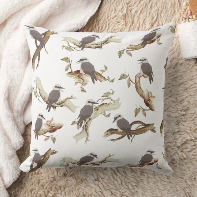 Laughing Kookaburra Australian Bird Eucalyptus Kissen (Decke)