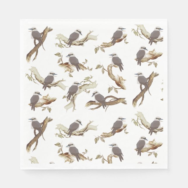 Laughing Kookaburra Australian Bird Eucalyptus Serviette (Vorderseite)
