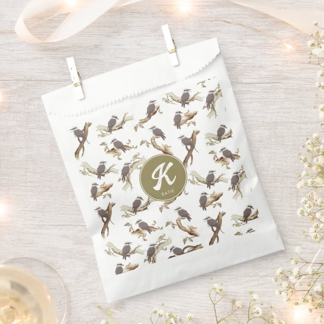 Laughing Kookaburra Australian Eucalyptus Monogram Geschenktütchen (Ausgeschnitten)