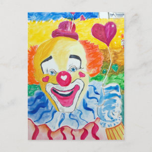 Laughing Larry la carte postale clown