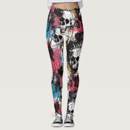 Laughing Punk Rock Skull Leggings - Cool & Spaß