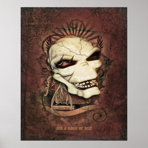 Laughing Skull Gothic Fantasy Art Personalisiert Poster