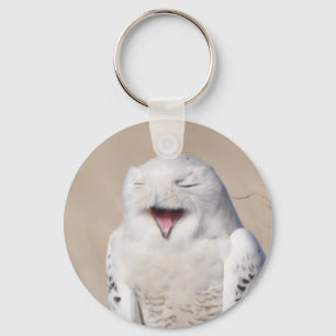 Laughing Snowy Owl Schlüsselanhänger