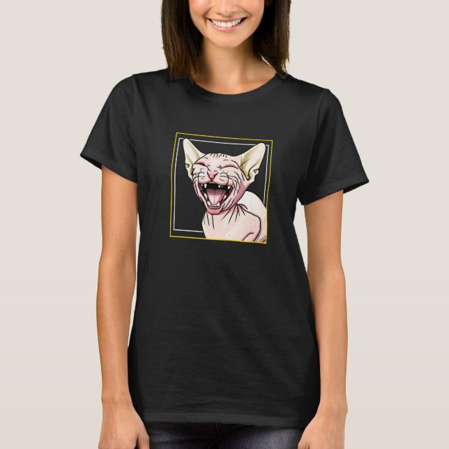 Laughing Sphynx Cat T-Shirt (Vorderseite)