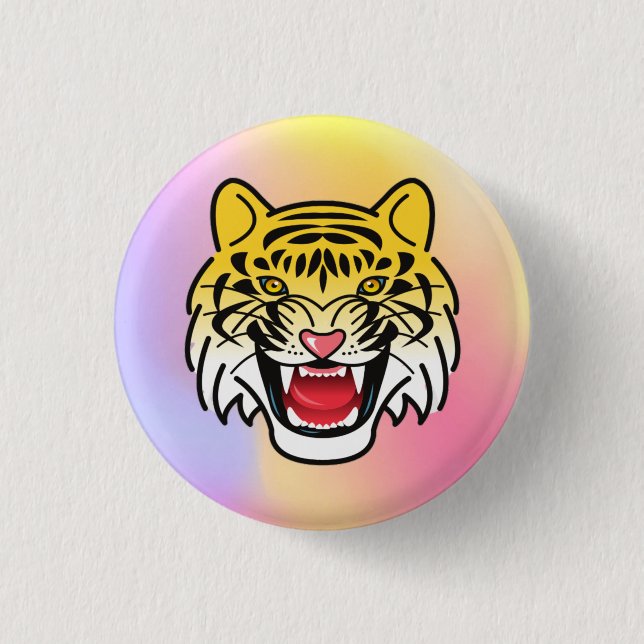 Laughing Tiger Face Artwork-21876 Button (Vorderseite)