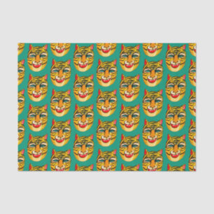 Laughing Tiger Wasserfarbe Muster Gewebe Papier
