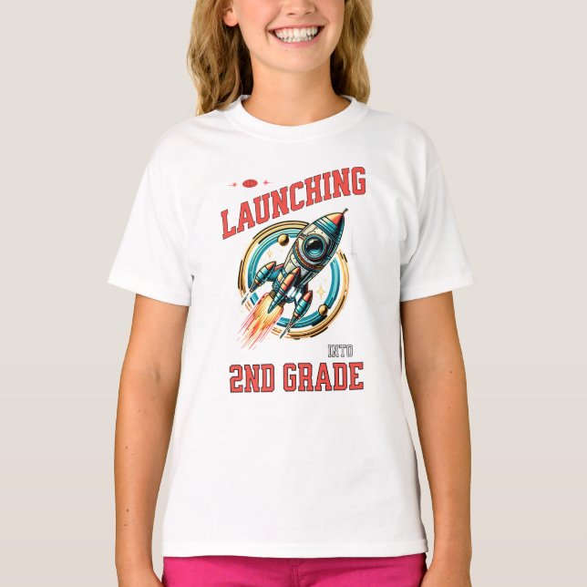 Launching into 2nd Grade -Back to School  T-Shirt (Vorderseite)