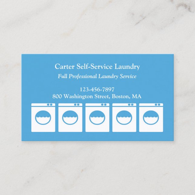 Laundromat Business Card Visitenkarte (Vorderseite)