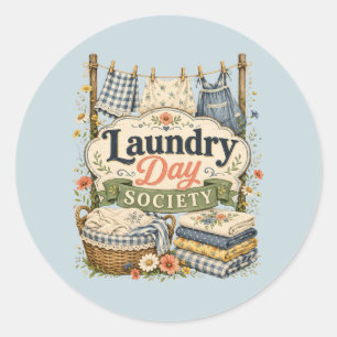 Laundry Day Society Cottagecore Blumen Runder Aufkleber