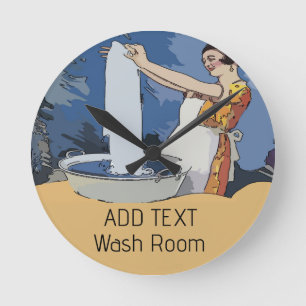 Laundry Room Clock Runde Wanduhr