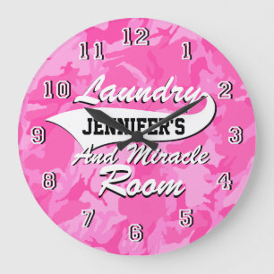 Laundry Room Personalize Große Wanduhr