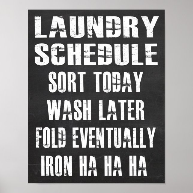 Laundry Schedule Poster (Vorne)