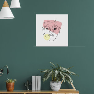 Laune in einer Zeile – abstraktes Porträt Poster