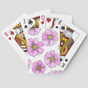 Launen und rosa Wasserfarben-Blumen Spielkarten