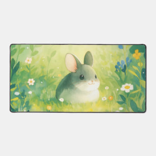 Launenhafte Chinchilla-Aquarell-Lichtwiese Schreibtischunterlage