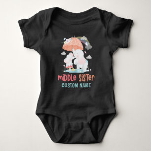 Launenhafte Elefanten Mittlere Schwester Benutzerd Baby Strampler