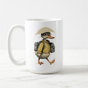 Launenhafte Ente, die bei Regen Kunst geht Kaffeetasse