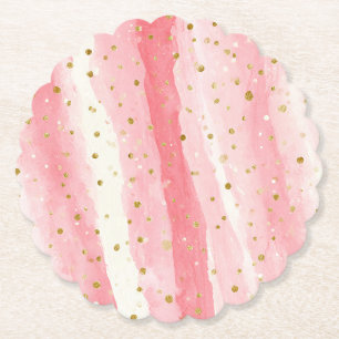 Launenhafte rosa goldene Punkte Geburtstag Untersetzer