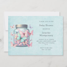 Launenhafte Schmetterlinge im Glas Baby Shower