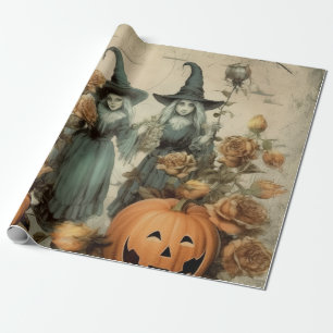 Launenhafte viktorianische Hexen-Kürbisrosen Geschenkpapier