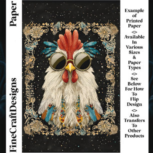 Launenhafter Bunter Hahn CK9 Scrapbook Papier