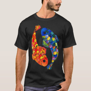 Launenhafter Doppel-Wasserfarben-Fisch T-Shirt