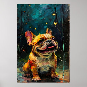 Launenhafter französischer Bulldoggen-Welpe, der d Poster